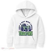 Just A Boy Who Loves Tractors Kids Hoodie thumb 0