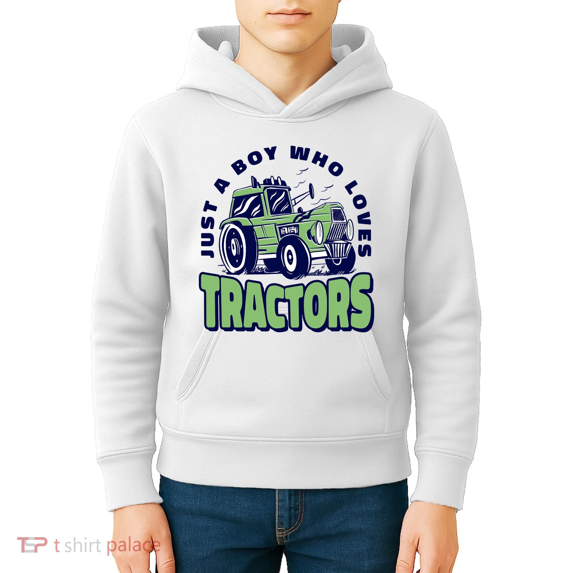 Just A Boy Who Loves Tractors Kids Hoodie