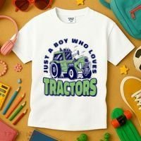 Just A Boy Who Loves Tractors Kids T-Shirt thumb 3