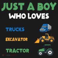 Just A Boy Who Loves Trucks Excavators Tractors Vehicle Ornament thumb 1