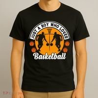 Just A Boy Who Loves Basketball For Team Sport Bball T-Shirt thumb 3