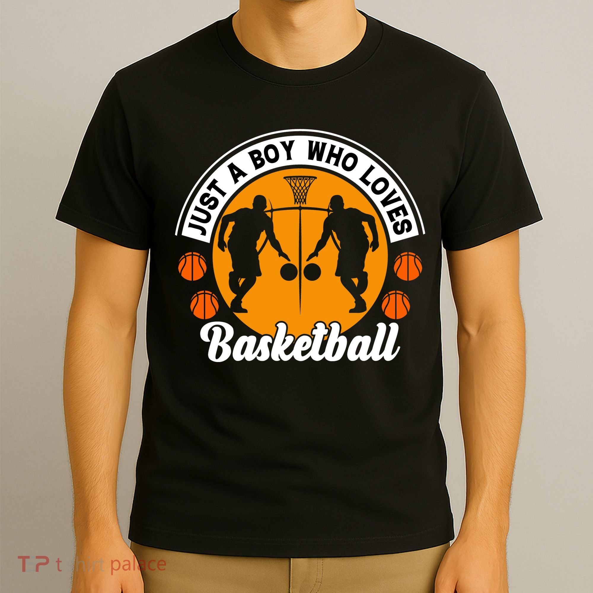Just A Boy Who Loves Basketball For Team Sport Bball T-Shirt