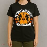 Just A Boy Who Loves Basketball For Team Sport Bball T-Shirt thumb 4