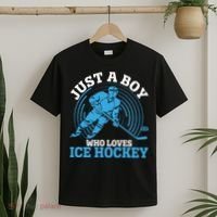 Just A Boy Who Loves Ice Hockey For Hockey Boy T-Shirt thumb 2