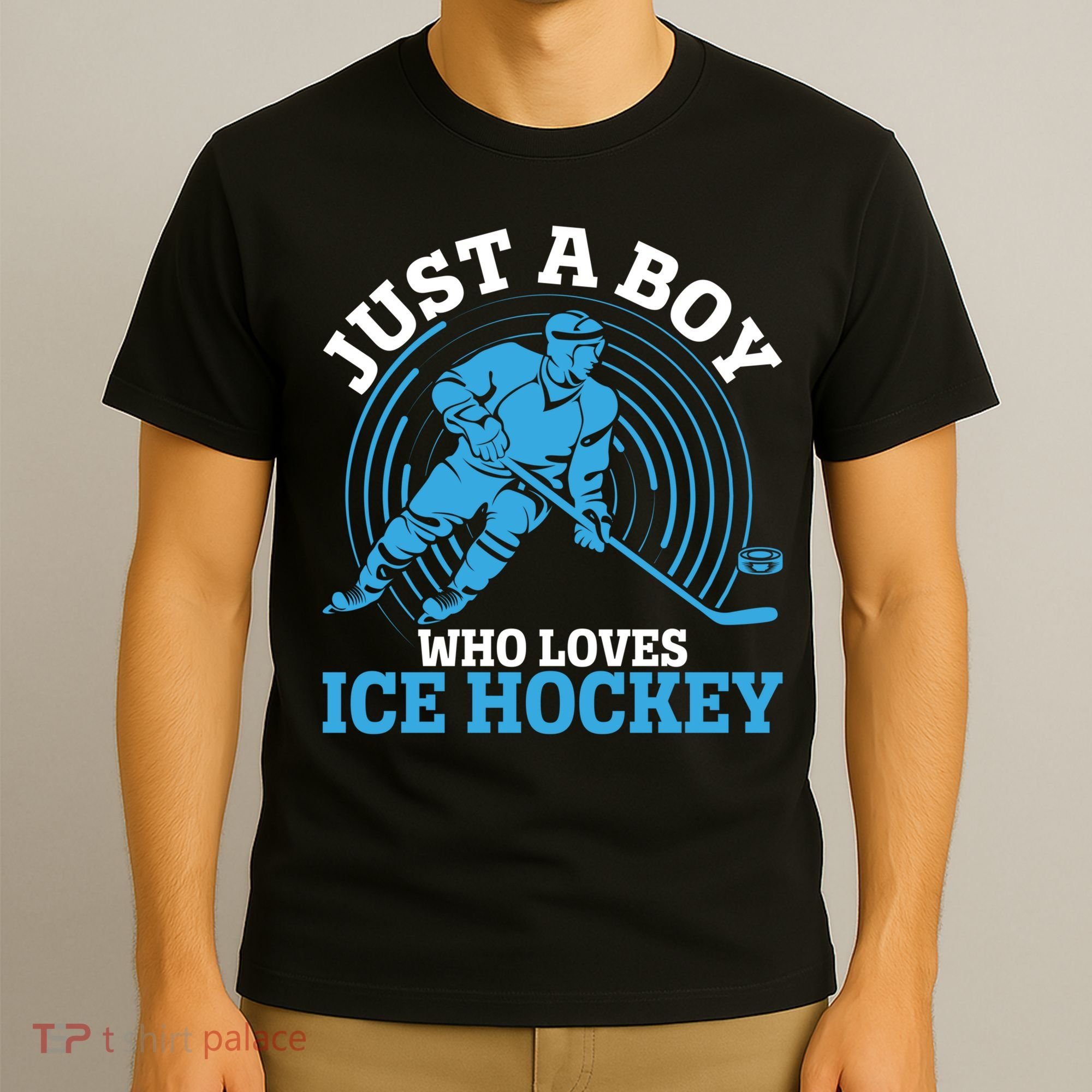 Just A Boy Who Loves Ice Hockey For Hockey Boy T-Shirt