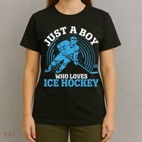 Just A Boy Who Loves Ice Hockey For Hockey Boy T-Shirt thumb 4