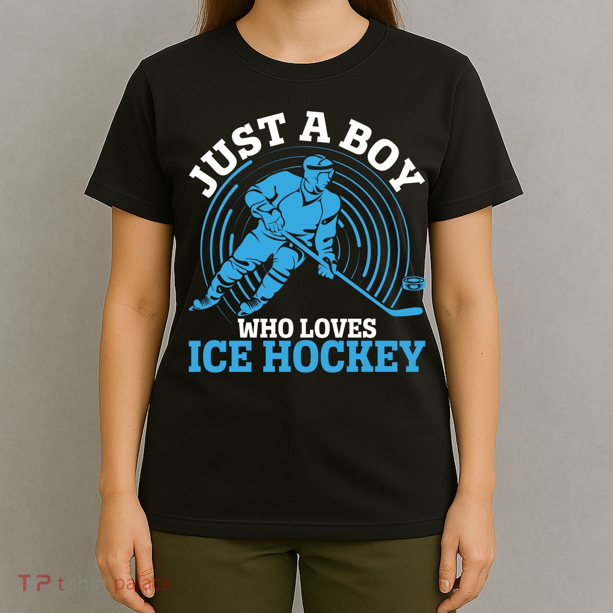 Just A Boy Who Loves Ice Hockey For Hockey Boy T-Shirt