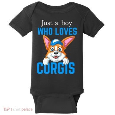 Just A Boy Who Loves Corgis Baby Bodysuit