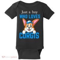 Just A Boy Who Loves Corgis Baby Bodysuit thumb 0