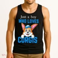 Just A Boy Who Loves Corgis Tank Top thumb 3