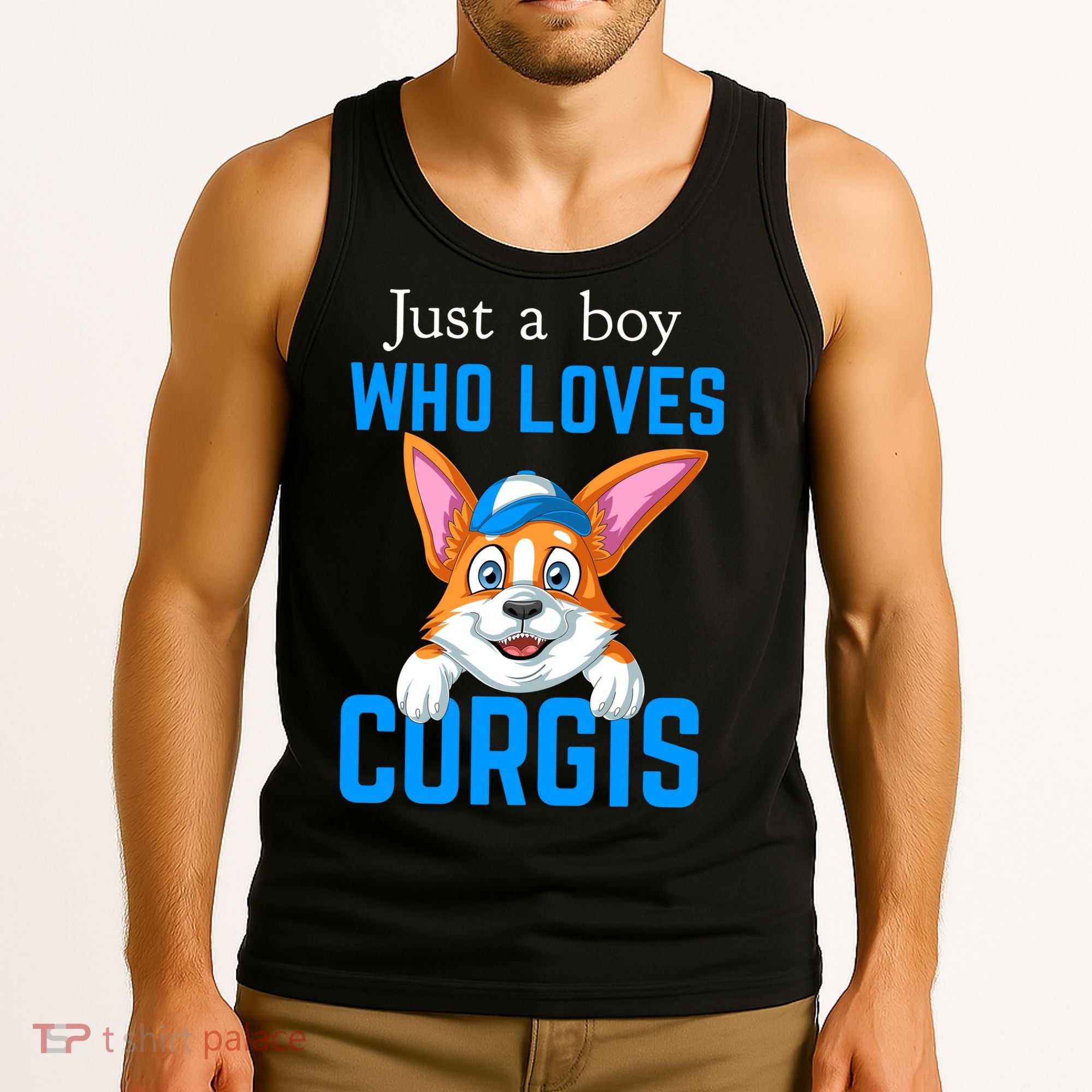 Just A Boy Who Loves Corgis Tank Top