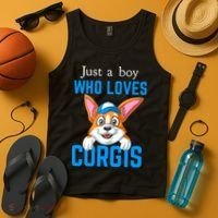 Just A Boy Who Loves Corgis Tank Top thumb 4