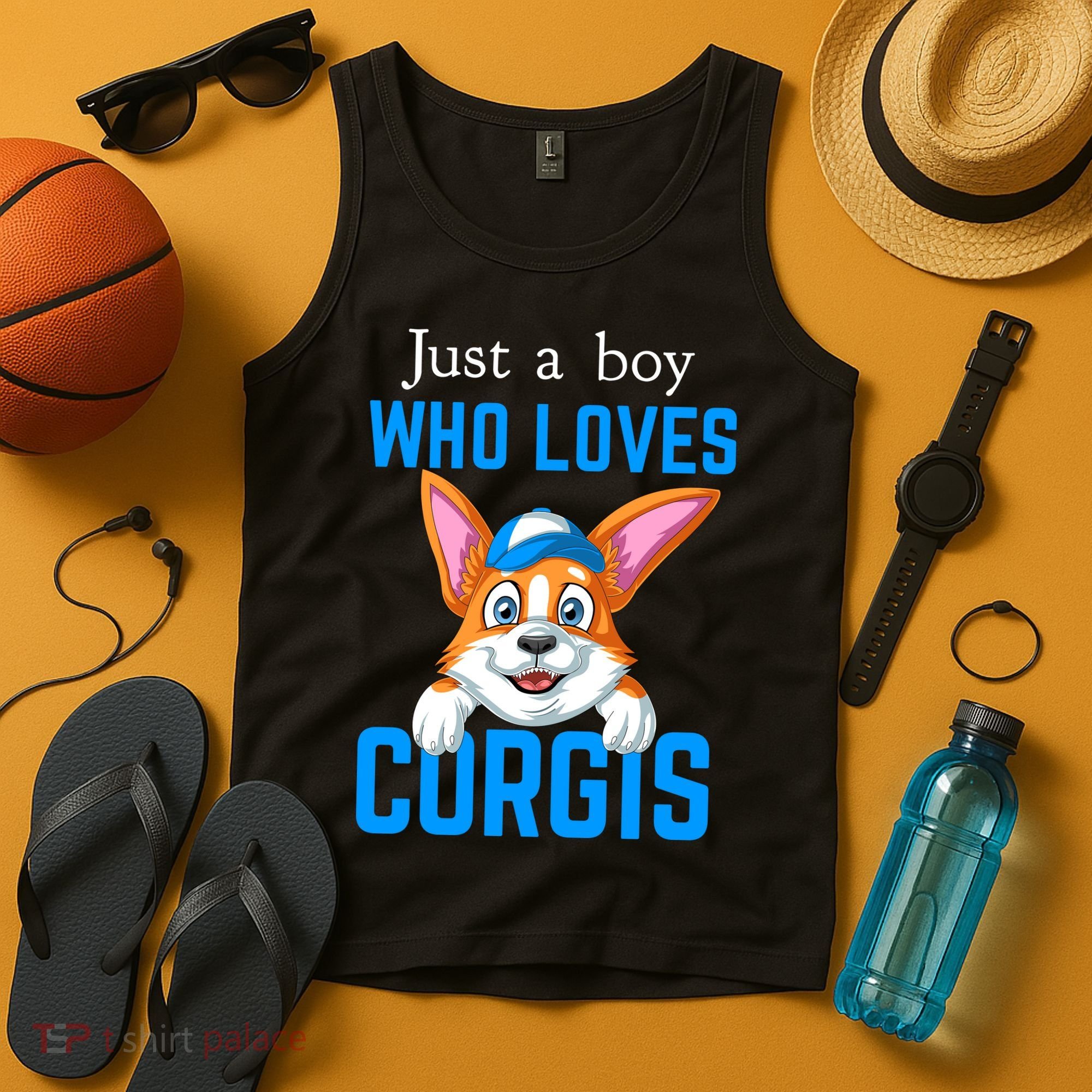 Just A Boy Who Loves Corgis Tank Top