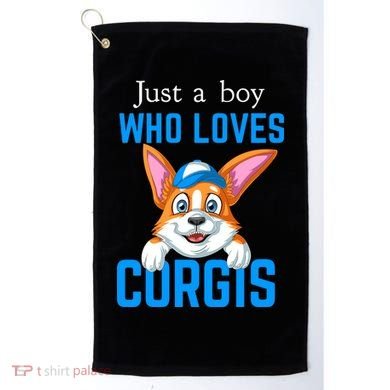 Just A Boy Who Loves Corgis Golf Towel