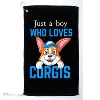 Just A Boy Who Loves Corgis Golf Towel thumb 0