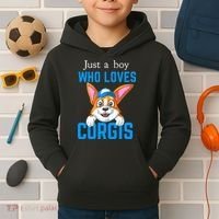 Just A Boy Who Loves Corgis Kids Hoodie thumb 2
