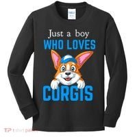 Just A Boy Who Loves Corgis Kids Long Sleeve Shirt thumb 0