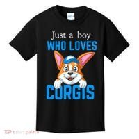 Just A Boy Who Loves Corgis Kids T-Shirt thumb 0