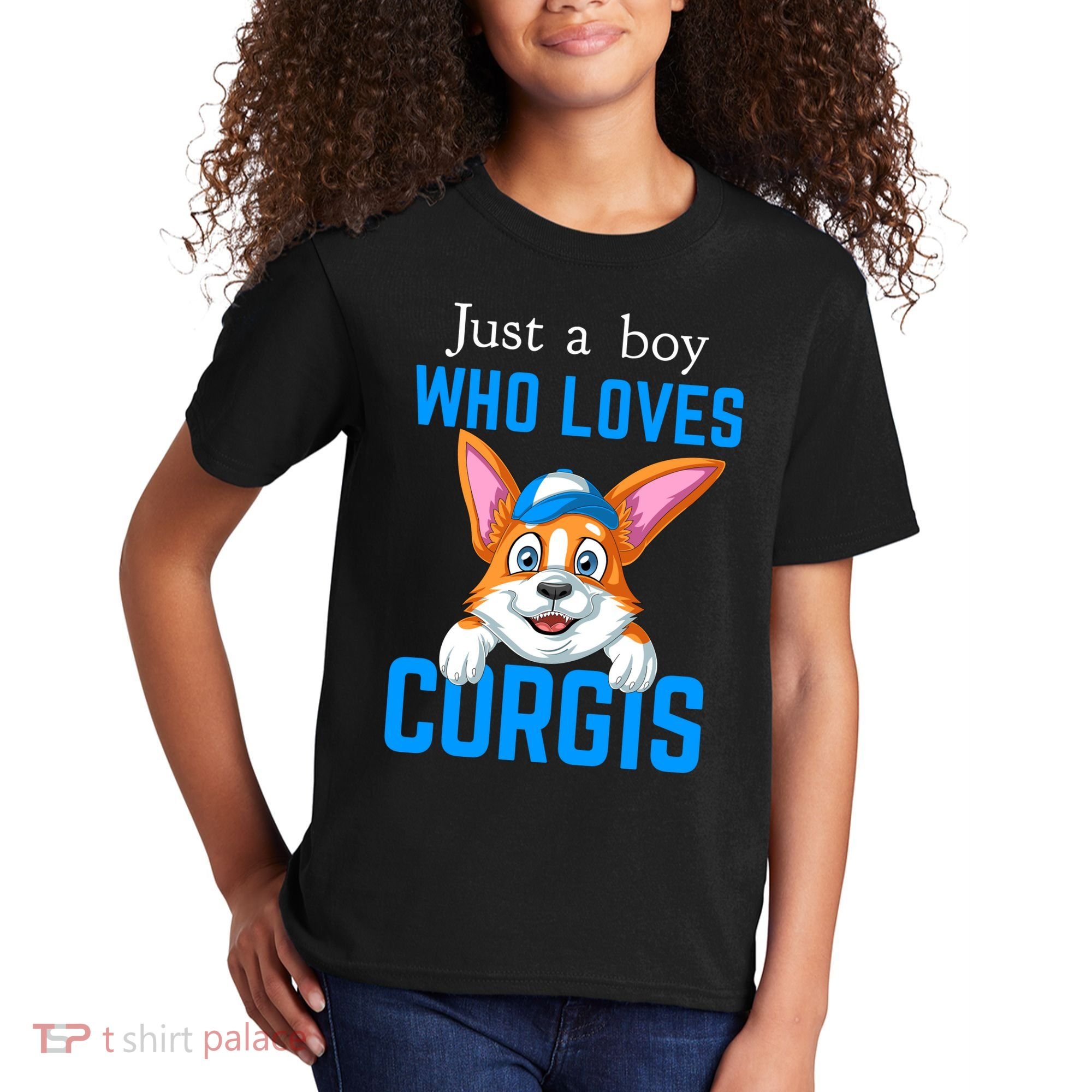 Just A Boy Who Loves Corgis Kids T-Shirt