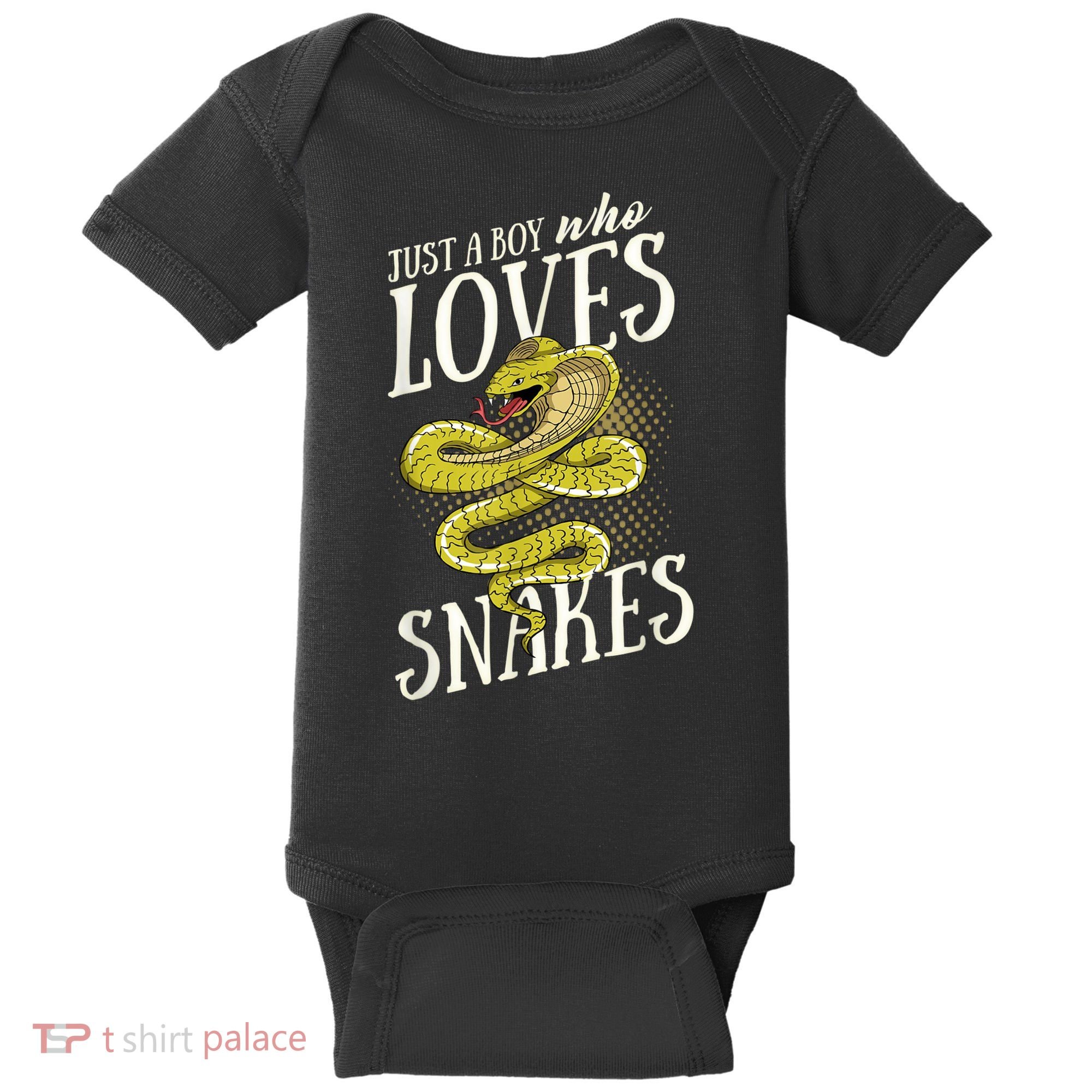 Just A Boy Who Loves Snakes Snake Lover Gift Baby Bodysuit