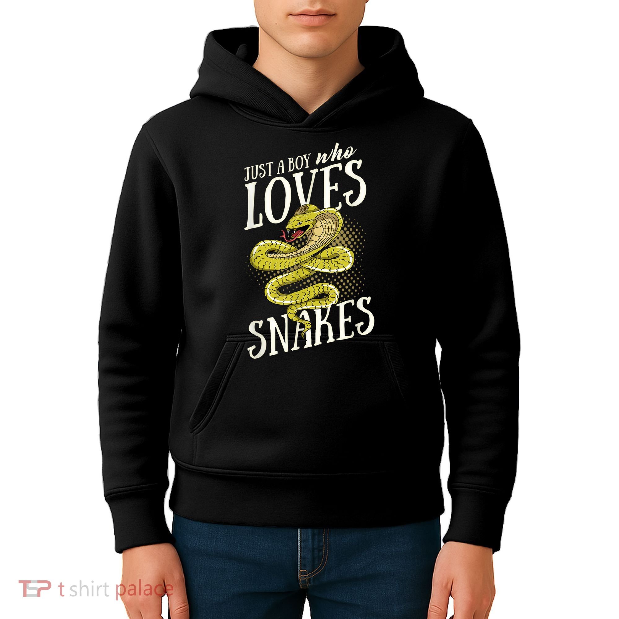 Just A Boy Who Loves Snakes Snake Lover Gift Kids Hoodie