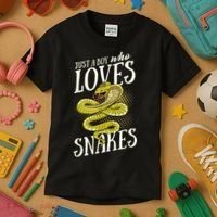 Just A Boy Who Loves Snakes Snake Lover Gift Kids T-Shirt thumb 3