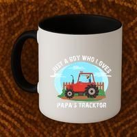 Just A Boy Who Loves Tractors Farming Coffee Mug thumb 2