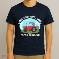 Just A Boy Who Loves Tractors Farming T-Shirt thumb 3