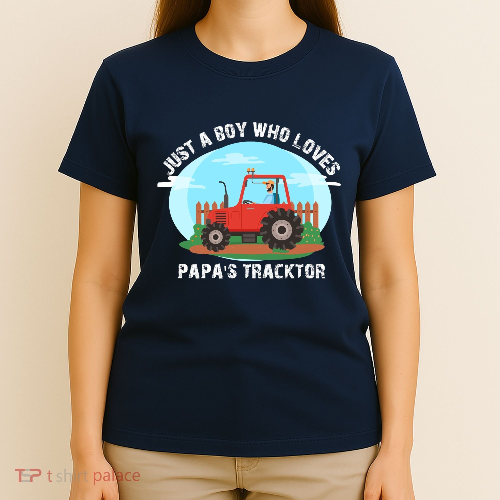 Just A Boy Who Loves Tractors Farming T-Shirt