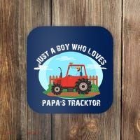 Just A Boy Who Loves Tractors Farming Coaster thumb 0