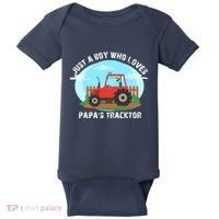 Just A Boy Who Loves Tractors Farming Baby Bodysuit thumb 0