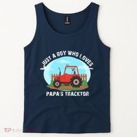 Just A Boy Who Loves Tractors Farming Tank Top thumb 2