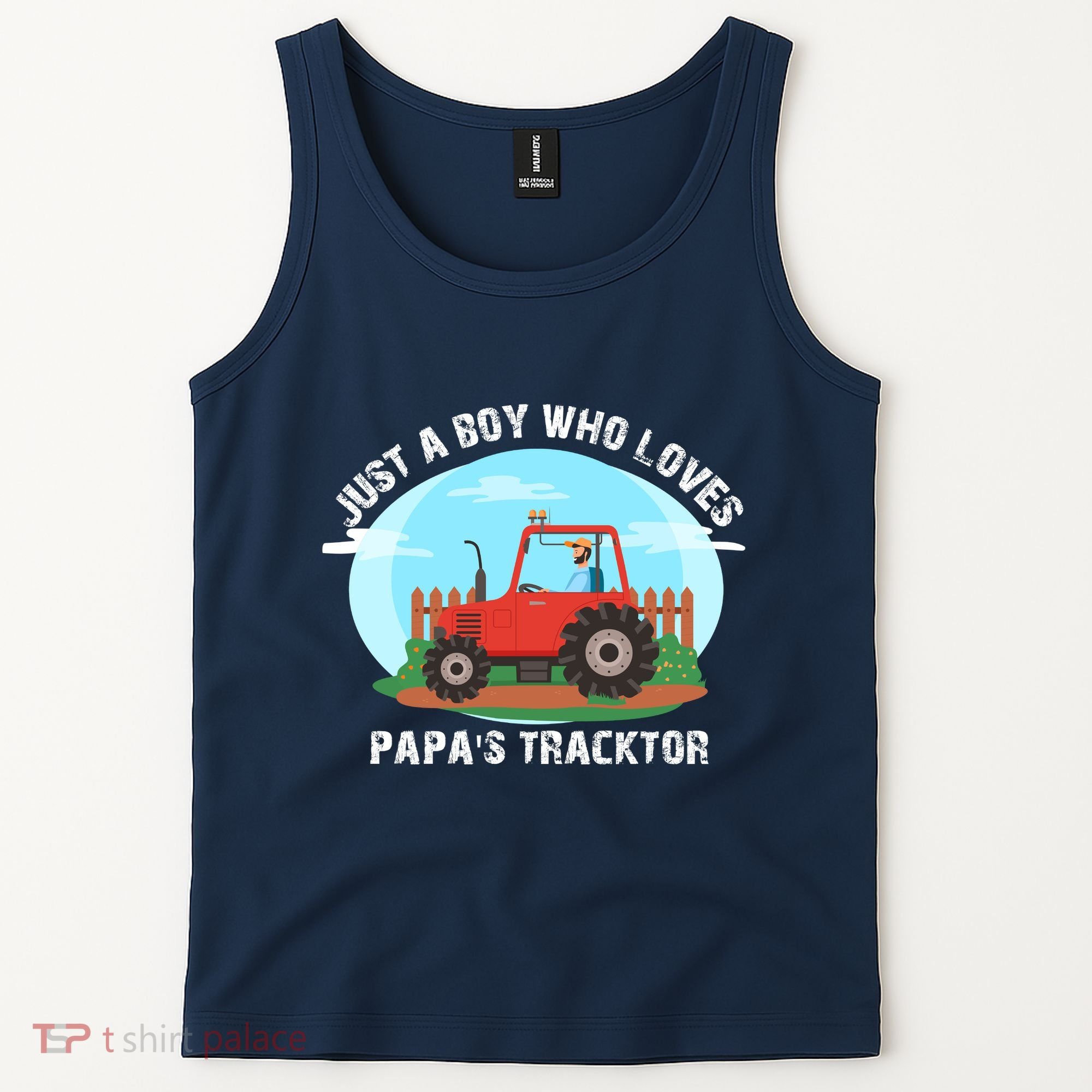 Just A Boy Who Loves Tractors Farming Tank Top