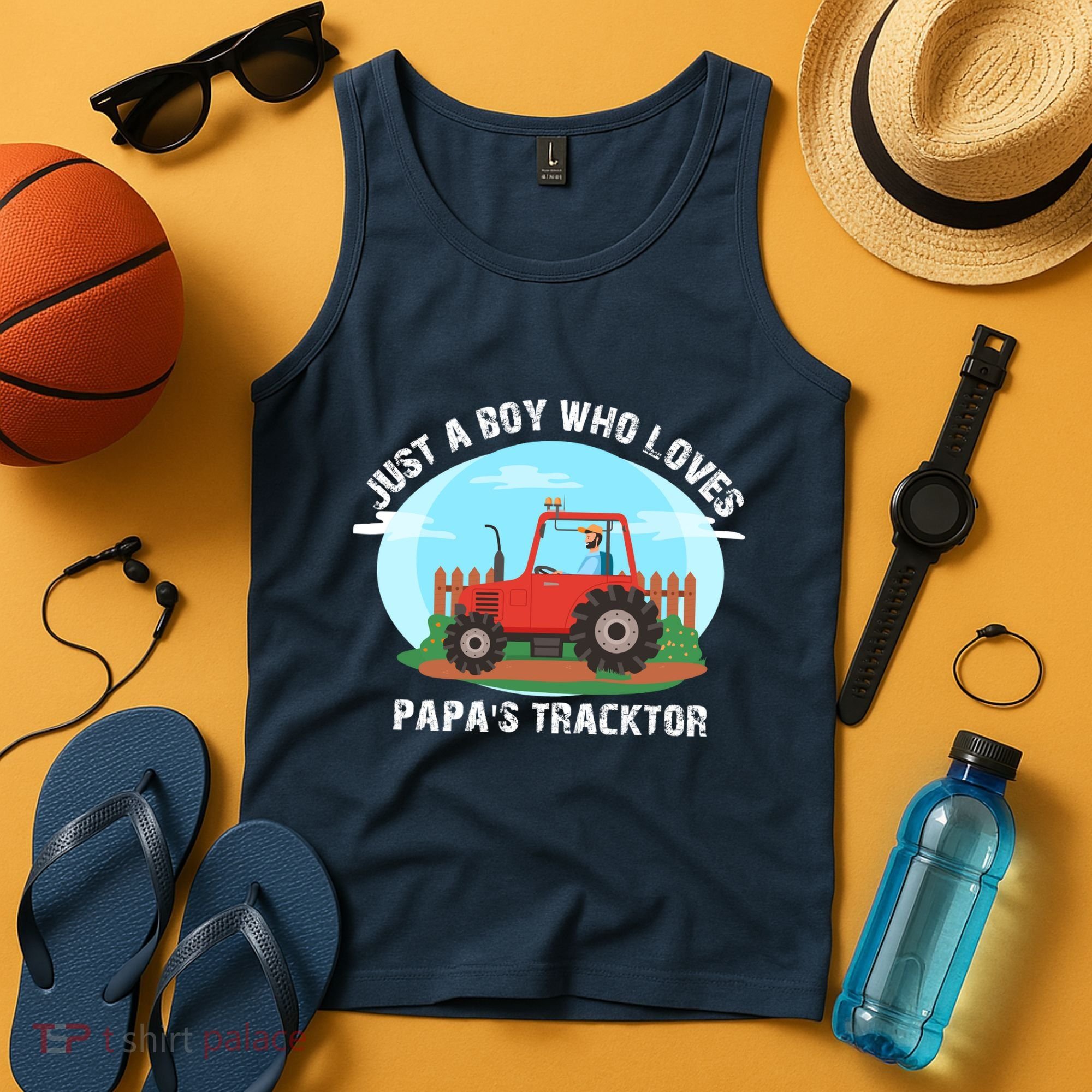 Just A Boy Who Loves Tractors Farming Tank Top