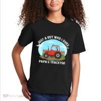 Just A Boy Who Loves Tractors Farming Kids T-Shirt thumb 2