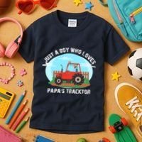 Just A Boy Who Loves Tractors Farming Kids T-Shirt thumb 3