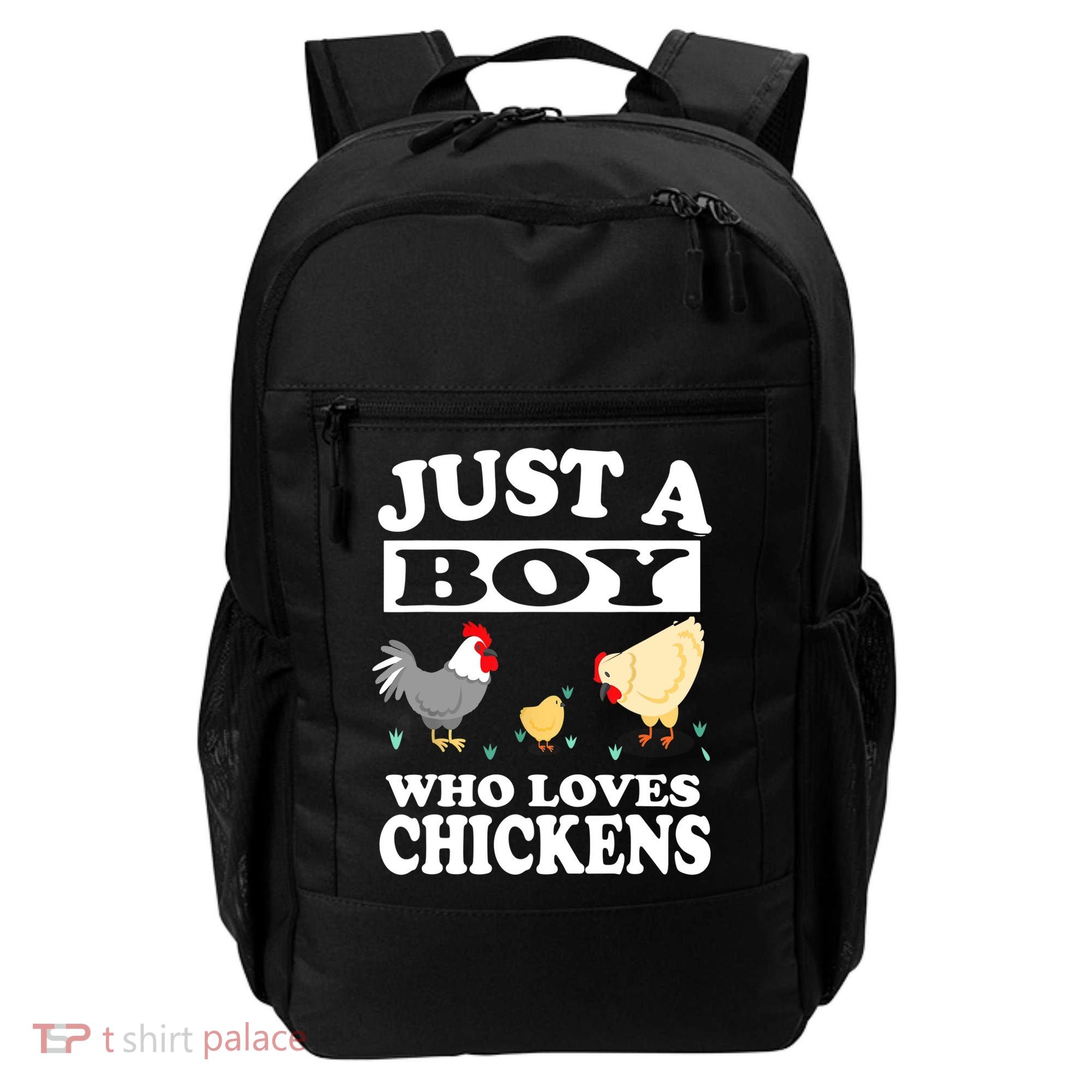 Just A Boy Who Loves Chickens Farm Chicken Gift Backpack