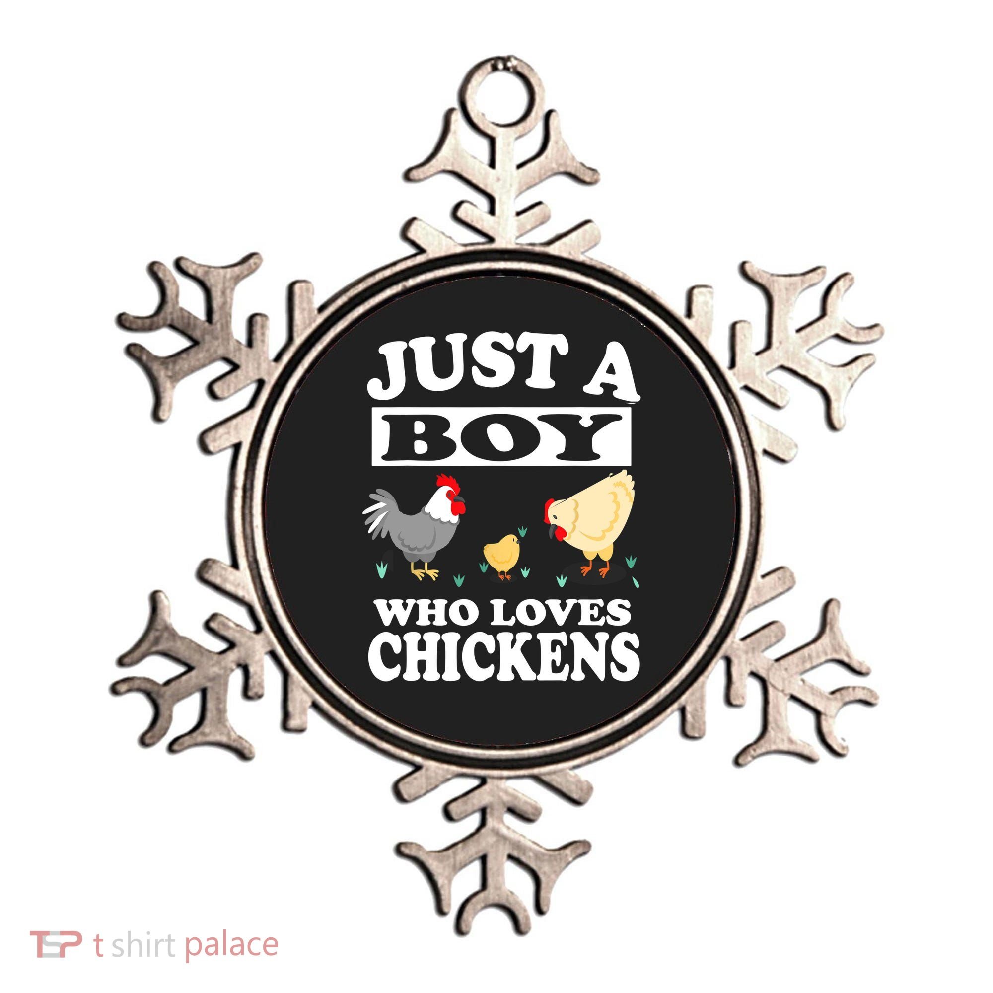 Just A Boy Who Loves Chickens Farm Chicken Gift Ornament
