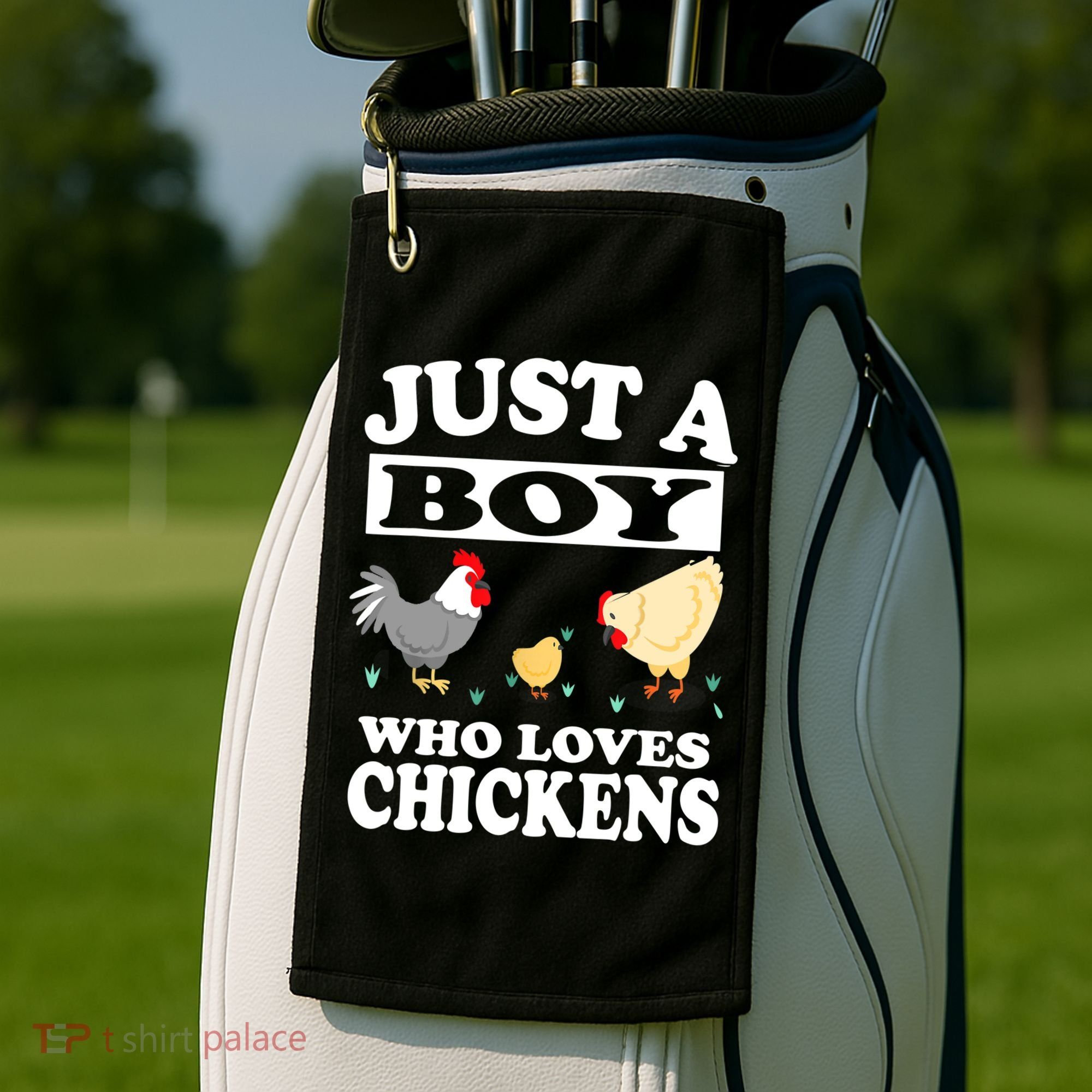 Just A Boy Who Loves Chickens Farm Chicken Gift Golf Towel