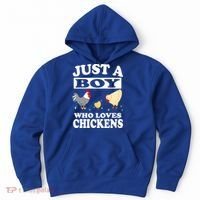 Just A Boy Who Loves Chickens Farm Chicken Gift Hoodie thumb 0