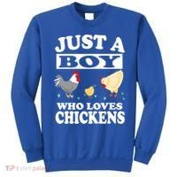Just A Boy Who Loves Chickens Farm Chicken Gift Sweatshirt thumb 0