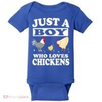 Just A Boy Who Loves Chickens Farm Chicken Gift Baby Bodysuit thumb 0