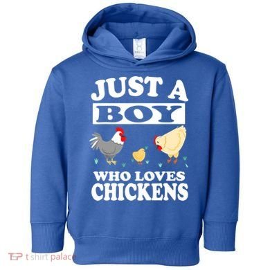Just A Boy Who Loves Chickens Farm Chicken Gift Toddler Hoodie