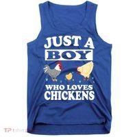 Just A Boy Who Loves Chickens Farm Chicken Gift Tank Top thumb 0