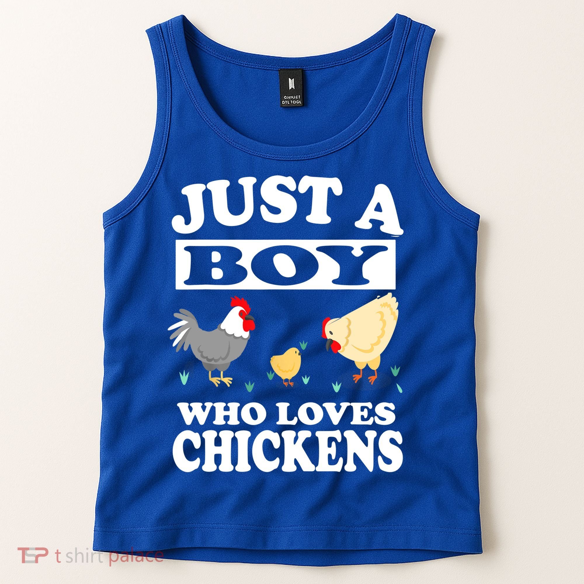 Just A Boy Who Loves Chickens Farm Chicken Gift Tank Top