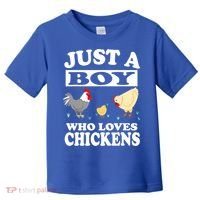 Just A Boy Who Loves Chickens Farm Chicken Gift Toddler T-Shirt thumb 0