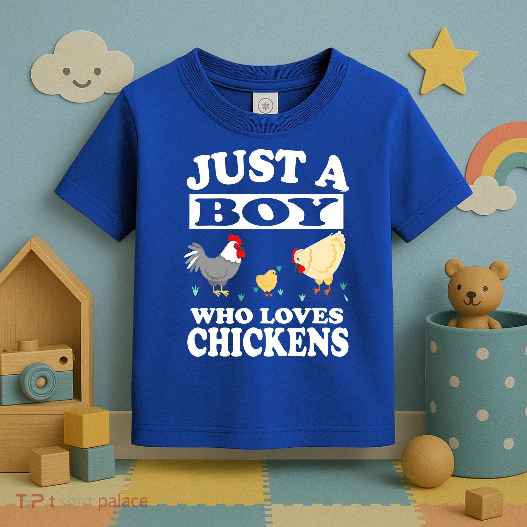 Just A Boy Who Loves Chickens Farm Chicken Gift Toddler T-Shirt