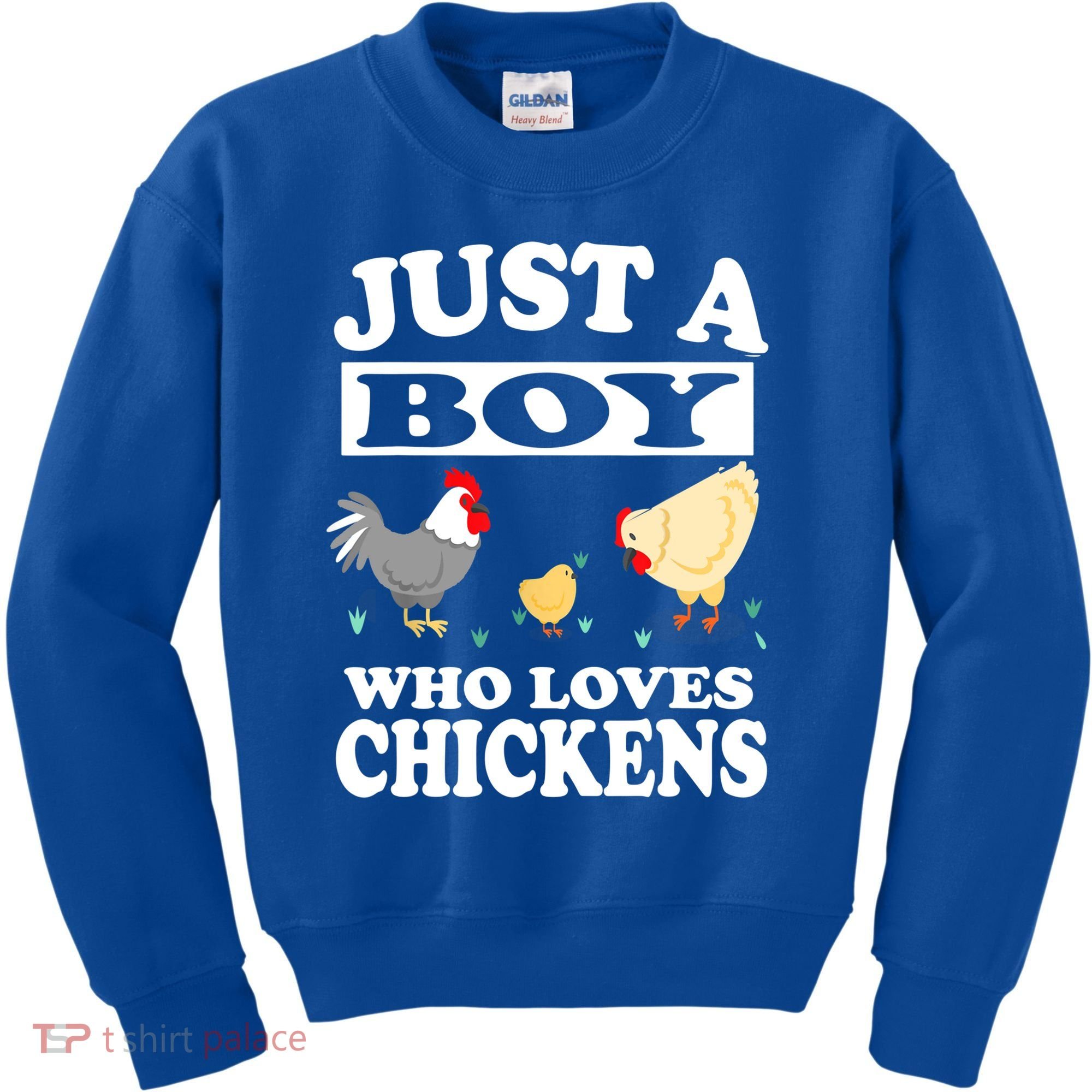 Just A Boy Who Loves Chickens Farm Chicken Gift Kids Sweatshirt