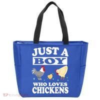 Just A Boy Who Loves Chickens Farm Chicken Gift Tote Bag thumb 0