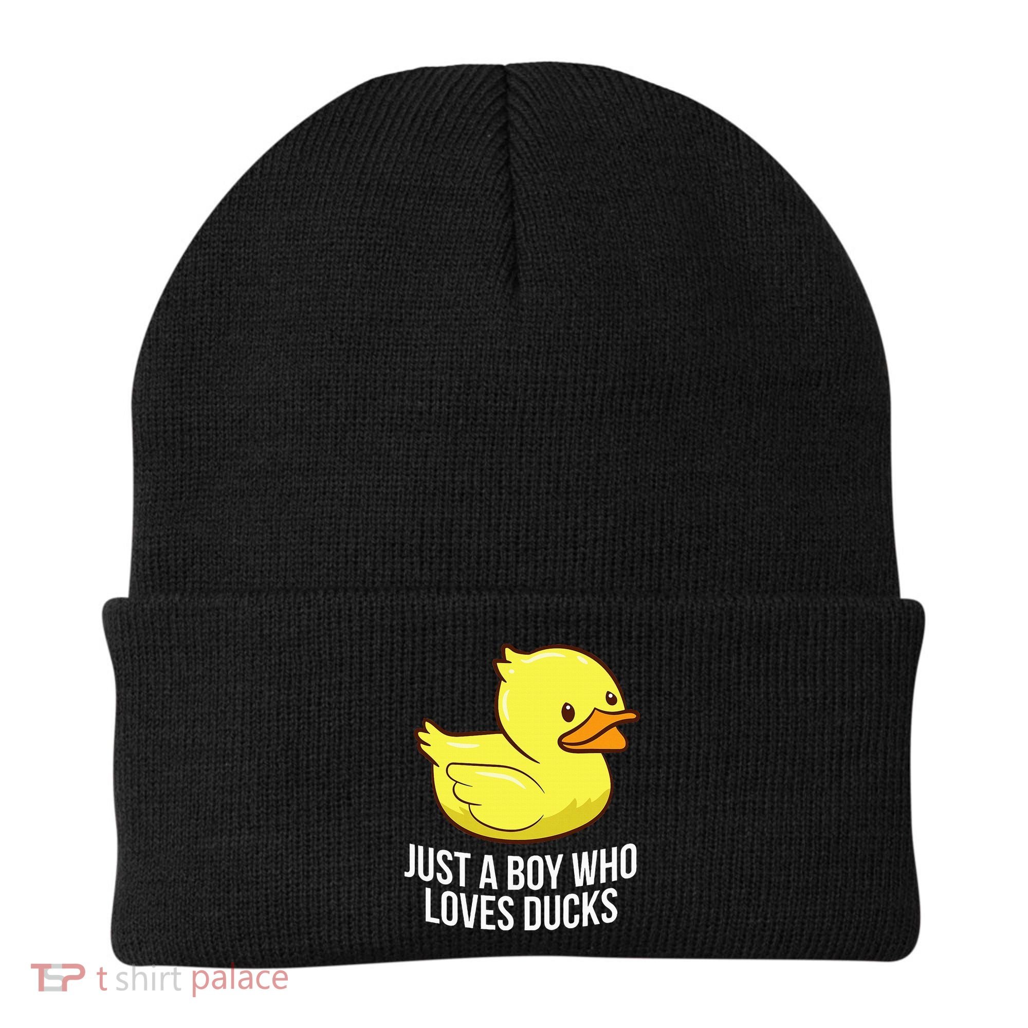 Just A Boy Who Loves Ducks Rubber Duck Beanie